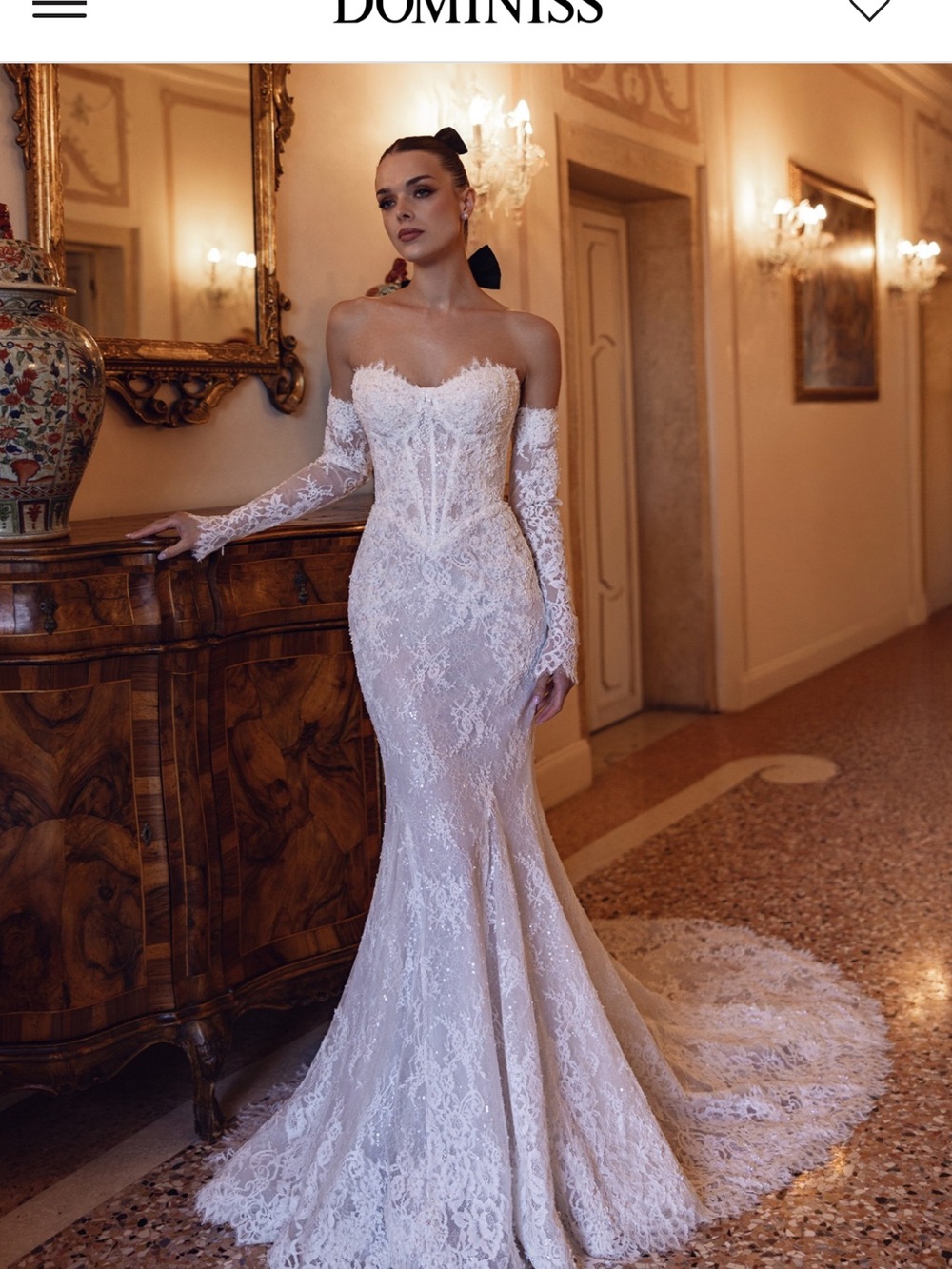 Ivory Lace Off-the-Shoulder Mermaid Bridal Gown - Dominiss khloee dress.